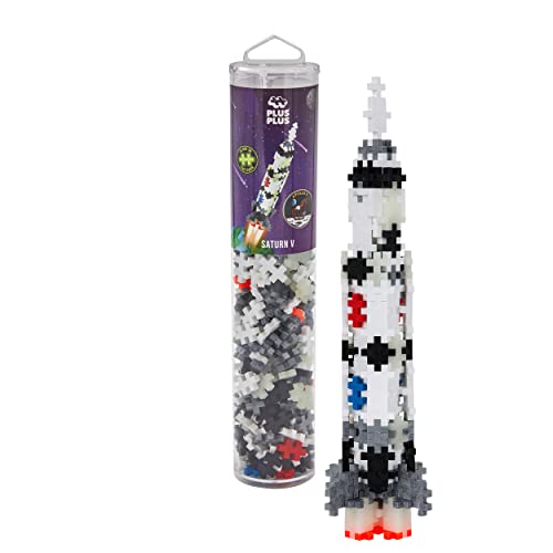 Plus-Plus 300.4182 9604182 Mini Geniales Konstruktionsspielzeug, Tube Saturn V Rakete, Bausteine-Set, 240 Teile, bunt von Plus-Plus