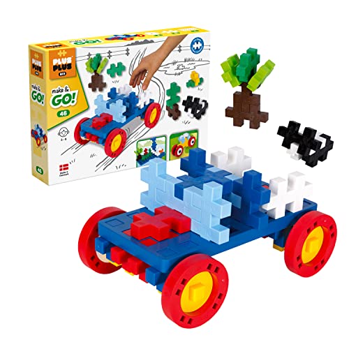 Plus-Plus 9603422 Kreativ-Bausteine, Big Fahrzeuge-Set, Konstruktionsspielzeug, PlusPlus Make&Go, 46 Teile, Basic von Plus-Plus