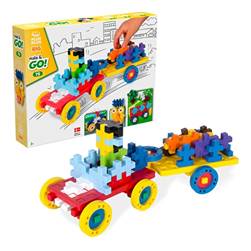 Plus-Plus 3424 Kreativ-Bausteine, Big Fahrzeuge-Set, Konstruktionsspielzeug, 70 Teile von Plus-Plus