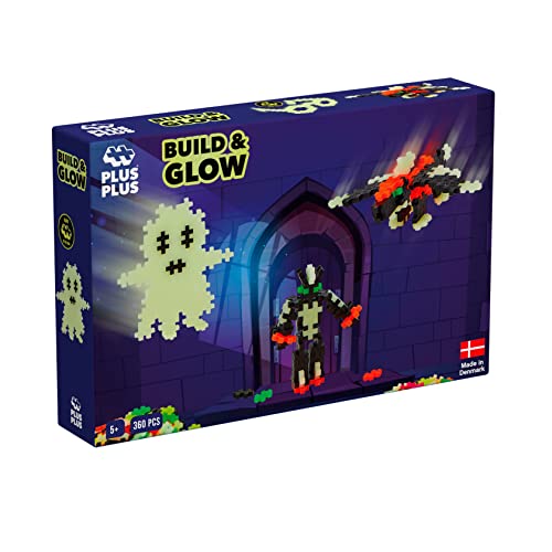 Plus-Plus 9603808 Mini Geniales Konstruktionsspielzeug, Build and Glow, nachtleuchtendes Bausteine-Set, 360 Teile von Plus-Plus