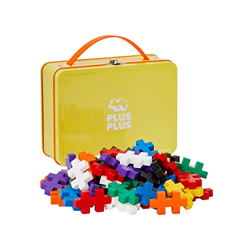 Plus-Plus 9603274 Tiere Geniales Konstruktionsspielzeug, Big Box Basic, Bausteine-Set in praktischer Metallbox mit Henkel, 70 Teile, bunt von Plus-Plus