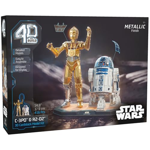 4D Build, C-3PO und R2-D2 Star Wars-Sammlerstücke, 3D-Puzzle für Erwachsene, Bauspielzeug, 3D-Puzzle für Erwachsene und Jugendliche, 416 Teile, ab 12 Jahren von 4D Build