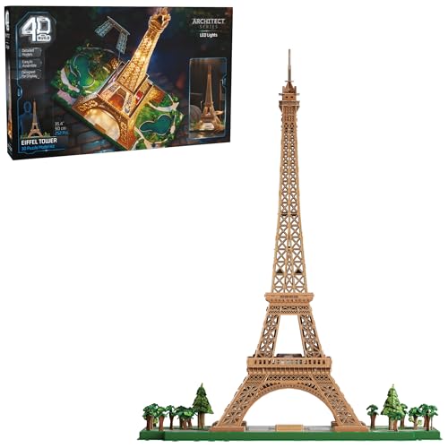 4D Build - 3D-Puzzle Pokémon – Modell Eiffelturm, beleuchtet, 252 Teile – Eiserne Frau mit Höhe 90 cm – Puzzle für Erwachsene – Konstruktionsspiel zum Sammeln – Spielzeug für Erwachsene – Spiel für von 4D Build