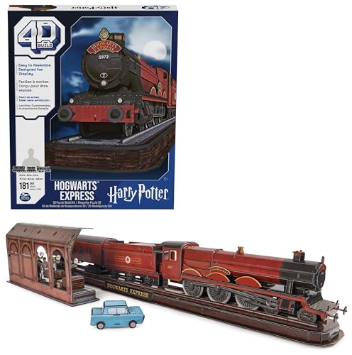 4D Build - Harry Potter, Hogwarts Express, 3D-Puzzle der magischen Eisenbahn aus hochwertigem Karton, 181 Teile, für Fans der magischen Abenteuerserie ab 12 Jahren von 4D Build