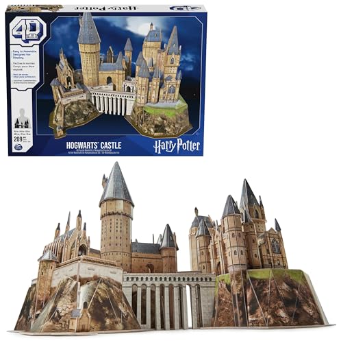 4D Build - Harry Potter, Hogwarts Castle, 3D-Puzzle des magischen Harry Potter-Schlosses aus hochwertigem Karton, 209 Teile, für Fans der erfolgreichen Serie ab 12 Jahren von 4D Build