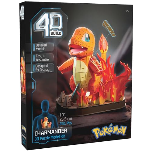 4D Build - Pokémon Glumanda - detailreicher 3D-Modellbausatz aus hochwertigem Karton, 241 Teile, leicht zu Bauen, ab 12 Jahren 4D Build - Pokémon Glumanda - detailreicher 3D-Modellbausatz aus hochwertigem Karton, 241 Teile, leicht zu Bauen, ab 12 Jahren von 4D Build