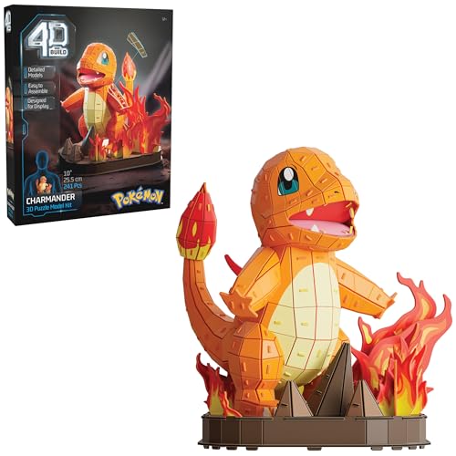 4D Build - Pokémon Glumanda - detailreicher 3D-Modellbausatz aus hochwertigem Karton, 241 Teile, leicht zu Bauen, ab 12 Jahren von 4D Build