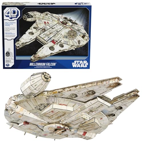 4D Build - Star Wars Millennium Falcon - detailreicher 3D-Modellbausatz aus hochwertigem Karton, 223 Teile, für Star Wars Fans ab 12 Jahren von 4D Build