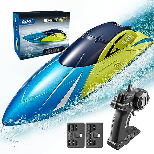 4DRC S4 RC Boot für Pools und Seen,2.4 GHz 20+KM/H Schnelle Renn-RC-Boote mit Alarm bei Schwacher Batterie Capsize Recovery für Jungen Mädchen Erwachsene von 4DRC