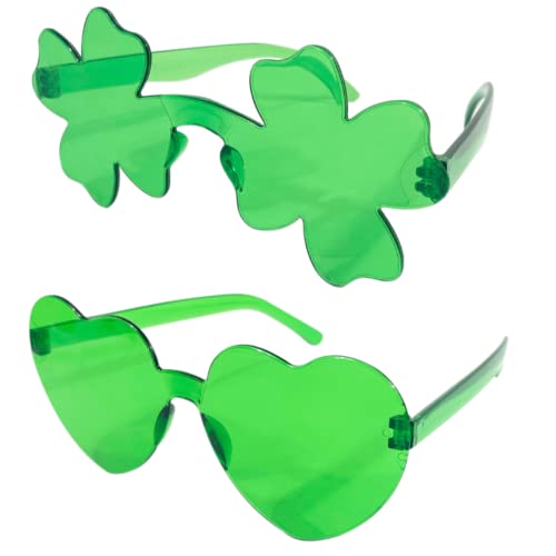 4E's Novelty 2 Stück Kleeblatt-Brille, grüne St. Patricks Day Sonnenbrille für Erwachsene und Kinder, St. Patricks Day Outfit Zubehör für Damen und Herren Party 4E's Novelty 2 Stück Kleeblatt-Brille, grüne St. Patricks Day Sonnenbrille für Erwachsene und Kinder, St. Patricks Day Outfit Zubehör für Damen und Herren Party von 4E's Novelty