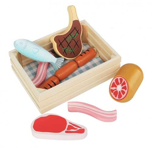 Kinderküche Zubehör Holz 12,5 x 17 x 5 cm - Kinderküche Spielküche Zubehör Kaufladen - Lebensmittel Spielzeug Mit Fleisch und Fisch - Kaufmannsladen Zubehör Holz Kinderküche Zubehör Holz 12,5 x 17 x 5 cm - Kinderküche Spielküche Zubehör Kaufladen - Lebensmittel Spielzeug Mit Fleisch und Fisch - Kaufmannsladen Zubehör Holz von 4IQ Group