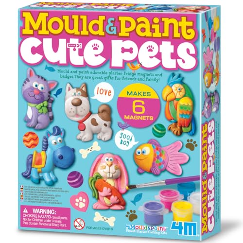 4M 403539 Mould and Paint Cute Pets, Mixed Colours von 4M