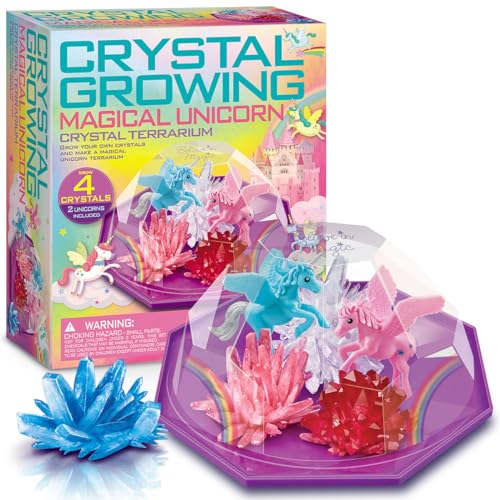 4M 403928 Crystal Growing Unicorn Land Terrarium, Mixed Colours von 4M