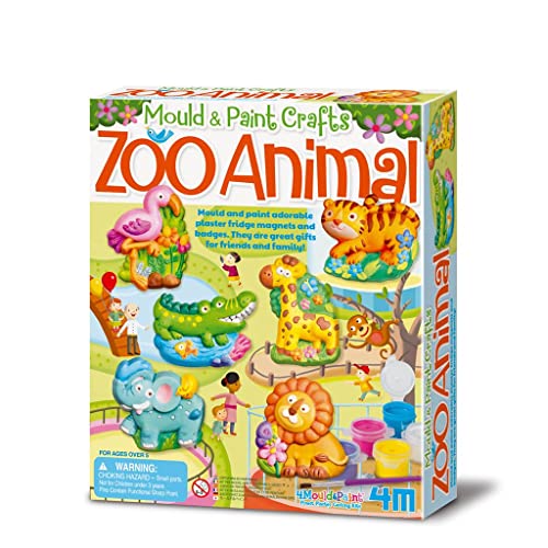 4M 404753 Mould & Paint-Zoo Animal, Multi von 4M