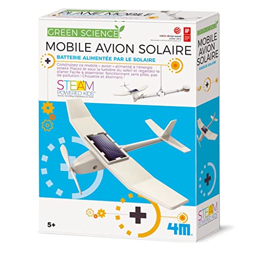 4M 4M Kidzlabs Green Science/Eco-Engineering: SOLAR Plane MOBIEL/ F R A N S T A L I G E VERPAKKING, gedetailleerde instructies inbegrepen, doos 24x22x6cm, 5+ von 4M