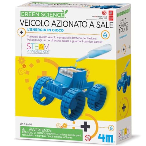 4M 403409 Salt Powered Truck-A Science kit for Kids 5+, Blue von 4M