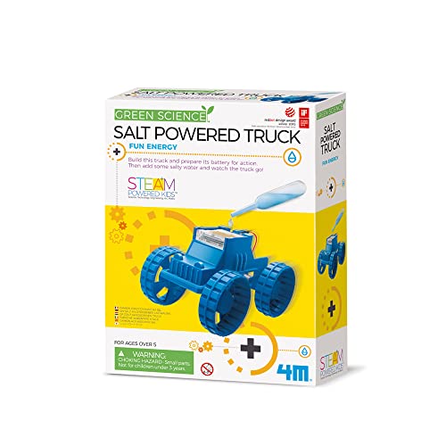 4M 403409 Salt Powered Truck-A Science kit for Kids 5+, Blue von 4M