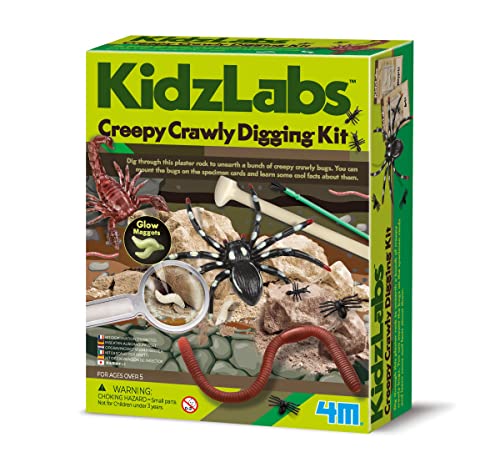 4M - 68696 - KidzLabs Krabbeltierausgrabung - werde zum Archäologe, Ausgrabungsset für Kinder, Geologie, Tierkunde, Lernspiel für Kinder - ab 5 Jahre von 4M