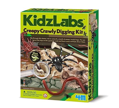 4M - 68696 - KidzLabs Krabbeltierausgrabung - werde zum Archäologe, Ausgrabungsset für Kinder, Geologie, Tierkunde, Lernspiel für Kinder - ab 5 Jahre von 4M