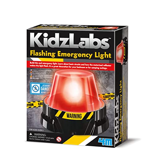 4M - 68697 - KidzLabs - Alarmlicht - Blinkendes Warnlicht, Experimentierkasten, Geburtstagsgeschenk, Experimentierset, Elektro-Bausatz für Alarmanlage - für Kinder ab 5 Jahre von 4M