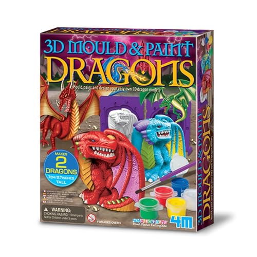4M Form & Farbe – 3D-Drache, Gipsabguss und Malen Zwei Drachen, Kunst und Handwerk Malset für Jungen und Mädchen ab 5 Jahren 4M Form & Farbe – 3D-Drache, Gipsabguss und Malen Zwei Drachen, Kunst und Handwerk Malset für Jungen und Mädchen ab 5 Jahren von 4M