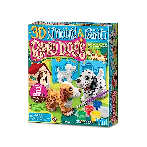 4M 404784 Dog Gieß-und Malset | Welpenhunde | Formen, Entwerfen Sie Ihre eigenen 3D-Welpen | Kunst, Basteln und Malen für Kinder ab 5 Jahren, Mehrfarbig, Mittel von 4M