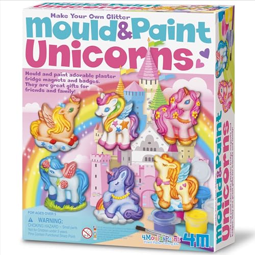 4M , Mould and Paint Unicorns, Mould and Paint Fridge Magnets and Badges, Unicorn Themed Craft Activity, Kids Ages 5+ von 4M