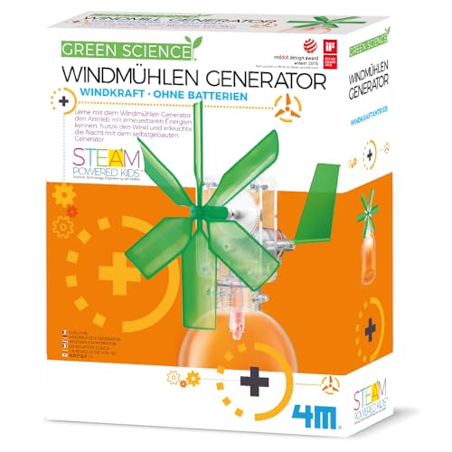 HCM Kinzel Green Science Windmühlen Generator - Wissenschafts- und Bastelset für Kinder ab 8 Jahren - Erneuerbare Energie entdecken von HCM Kinzel