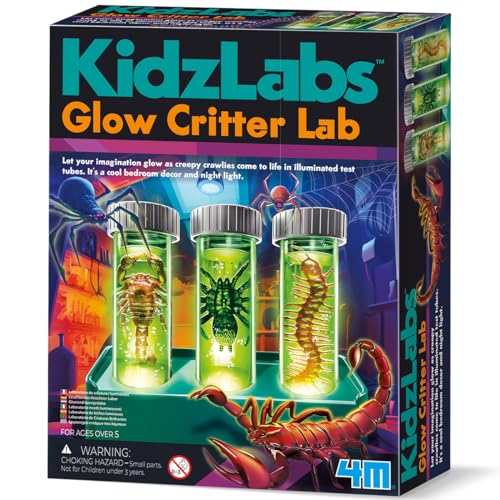 KidzLabs Glow Critter Lab, gruselige Krabbeltiere Werden zum Leben, beleuchtete Reagenzgläser, Wissenschaftsprojekt und Nachtlicht für Kinder ab 5 Jahren KidzLabs Glow Critter Lab, gruselige Krabbeltiere Werden zum Leben, beleuchtete Reagenzgläser, Wissenschaftsprojekt und Nachtlicht für Kinder ab 5 Jahren von 4M