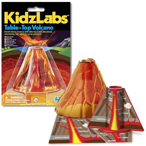 KidzLabs Tisch-Vulkan, Mini-Vulkan-Experimentier-Set, pädagogisches lustiges Geschenk, für Jungen und Mädchen ab 5 Jahren von 4M