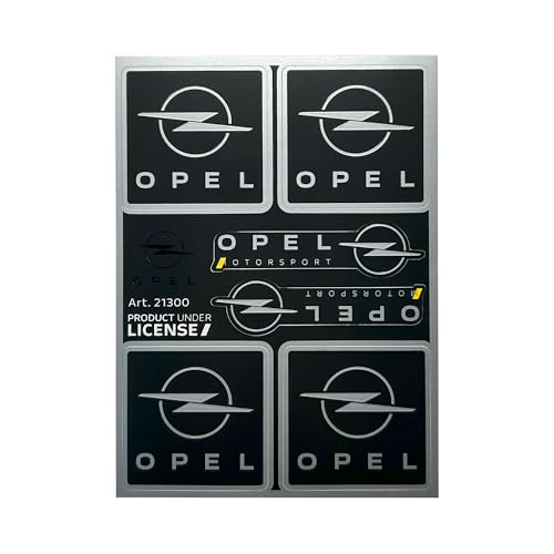 Aufkleber-Set für Opel Motorsport, Logo Schwarz und Chrom, lizenziertes Produkt, 94 x 131 mm (6 Aufkleber) von 4R Quattroerre.it