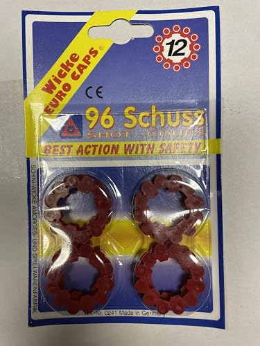 12-Schuss Munition, 96 Schuss Blisterkarte Munition Platzpatronen Knall Patronen von 4U-Onlinehandel