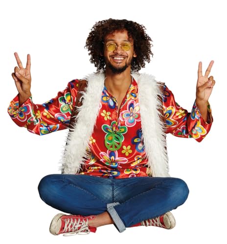 PartyXpeople Flower Power Hippie-Kostüm | Oberteil und Weste Karneval |Herrenkostüm Verkleidung 70er Jahre | bunt 14919-52 PartyXpeople Flower Power Hippie-Kostüm | Oberteil und Weste Karneval |Herrenkostüm Verkleidung 70er Jahre | bunt 14919-52 von PartyXpeople