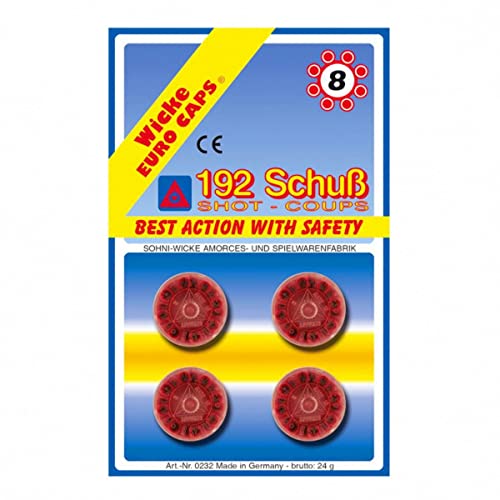 8-Schuss Munition, 192 Schuss (4 Dosen) Blister Platzpatronen Munition Amorces von 4U-Onlinehandel