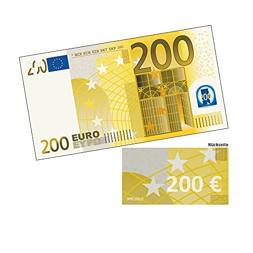 4WAY Verlag Euro Spielgeld Banknoten 75% der original Größe Vorderseitig Banknotenmotiv (200 EUR) von 4WAY Verlag
