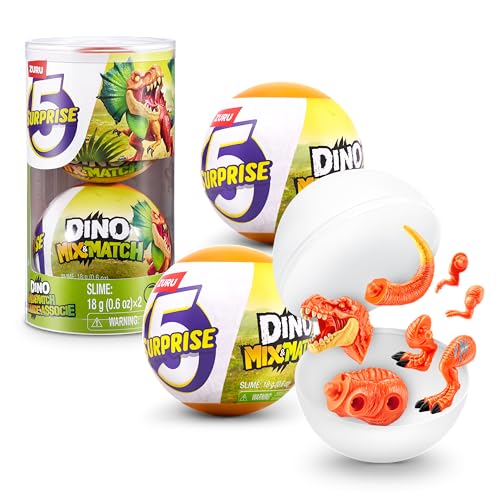5 Surprise Dino Mix & Match (2 Kapsel) von ZURU, Sammelartikel zum Auspacken, Spielzeuge für Jungen ab 3 Jahren, Spielzeug zum Kombinieren, Geschenkneuheit für Kinder von 5 SURPRISE