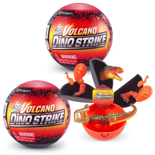 5 Surprise Dino Strike Series 4 Volcano, Surprise Dinosaur Mystery Collectible Capsule Toy, Dinosaur Battle Toy (2 Pack) von 5 SURPRISE