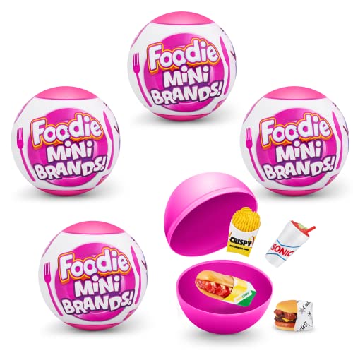 5 Surprise Foodie Mini Brands Überraschungskapsel - Echte Miniaturmarken Sammlerspielzeug (4er Pack) von 5 Surprise