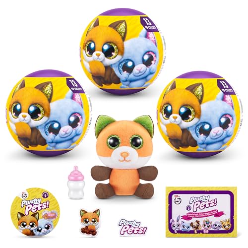 5 Surprise Plushy Pets Series 2, 3 Pack, by ZURU, Collectible Mystery Capsule, Plushy, Pet Adoption, Toy for Girls, Kids, Teens (3 Pack) von 5 SURPRISE