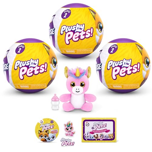 5 Surprise Plushy Pets Series 2, 3 Pack, by ZURU, Collectible Mystery Capsule, Plushy, Pet Adoption, Toy for Girls, Kids, Teens (3 Pack) von 5 SURPRISE