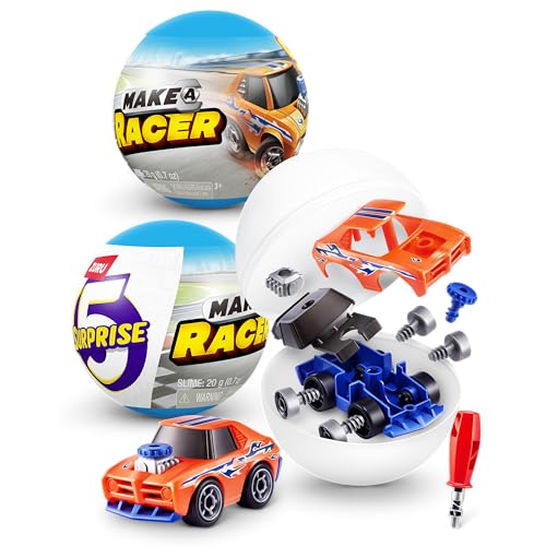 5 Surprise ZURU Make-A-Racer, Rennwagen, fantasievolles Spielzeug für Kinder, Geschenk für Jungen und Mädchen ab 3 Jahren (2 Kapseln) von 5 SURPRISE