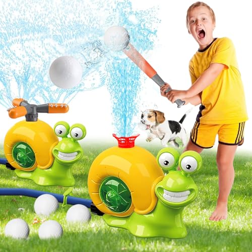 2-in-1-Wassersprinkler-Baseballspielzeug-Set,Wassersprinkler Kinder Outdoor Wasser Baseball mit Schnecke,Sommer-Outdoor-Sprinkler-Spielzeug,360° drehbare Düse,für Familienaktivität,Garten,Hinterhof 2-in-1-Wassersprinkler-Baseballspielzeug-Set,Wassersprinkler Kinder Outdoor Wasser Baseball mit Schnecke,Sommer-Outdoor-Sprinkler-Spielzeug,360° drehbare Düse,für Familienaktivität,Garten,Hinterhof von 71Nmly