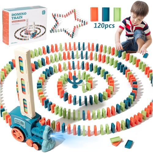71Nmly Domino Zug Spielzeug Set für Kinder,Automatischer Dominozug mit 120 Stück Dominoblöcken,Pädagogisches Spielzeug für Mädchen und Jungen ab 3 Jahren 71Nmly Domino Zug Spielzeug Set für Kinder,Automatischer Dominozug mit 120 Stück Dominoblöcken,Pädagogisches Spielzeug für Mädchen und Jungen ab 3 Jahren von 71Nmly