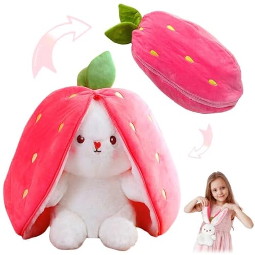 71Nmly Hasen Verstecken,Flip Plüsch Spielzeug,Plush Hasen Erdbeeren,Stofftier Plüsch Hasen Versteckspiel,Ostergeschenke Geburtstagsgeschenk Für Jungen, Mädchen, Kinder von 71Nmly