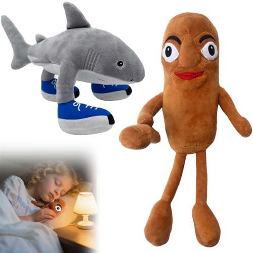 Tralalero Tralala Plüschfigur,Tung Tung Tung Sahur Plüschtier,Italian Brainrot Kuscheltier,Soft Stuffed Animal Pillow,Lustiges Italian Brainrot PlüSchtier,Weiches Plüschie (2PCS) Critters Plüsch von 71Nmly