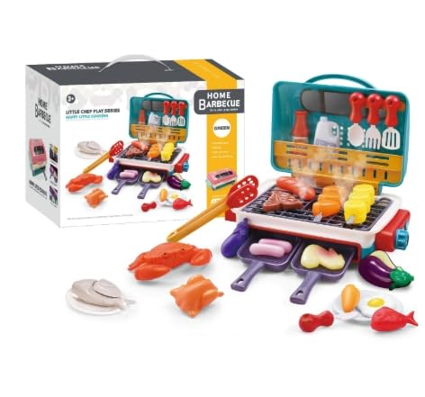 7JI Kinderküche Spielküche Zubehör für Kinder, Kinder BBQ Grill Spielzeug, Realistic Smoke Barbecue Grill with Lighting and Sound Effects, 35 PCS Kitchen Toys, Rollenspiele Geschenk 7JI Kinderküche Spielküche Zubehör für Kinder, Kinder BBQ Grill Spielzeug, Realistic Smoke Barbecue Grill with Lighting and Sound Effects, 35 PCS Kitchen Toys, Rollenspiele Geschenk von 7JI