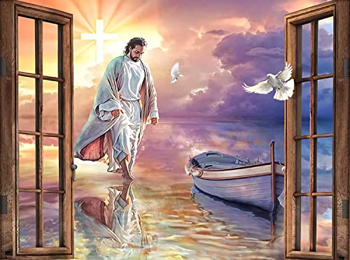 Wooden Jigsaw Puzzle 1000 Teile, Christus Jesus Geht Auf Dem Wasser Wooden Puzzle Board Geschicklichkeitsspiel Dekompression Legespiel Puzzle Für Kinder Für Familie Adults Freunde von 931