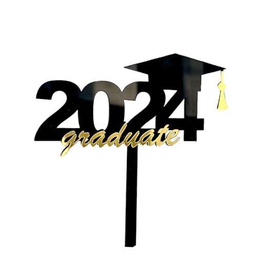 2024 Graduation Kuchen Cake Toppers, Graduation Tortendeko Cake Dekoration Bachelor Hut Kuchen Deko Graduierung Cupcake Toppers für Abschlussfeiern Abschlussparty Abschlussproms (D) von 95sCloud-1