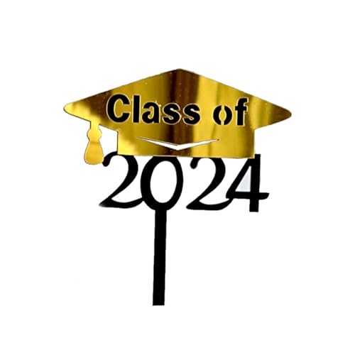 2024 Graduation Kuchen Cake Toppers, Graduation Tortendeko Cake Dekoration Bachelor Hut Kuchen Deko Graduierung Cupcake Toppers für Abschlussfeiern Abschlussparty Abschlussproms (J) von 95sCloud-1