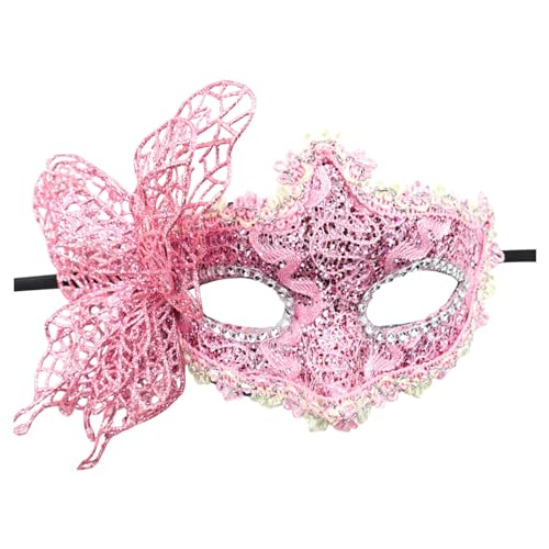 95sCloud-1 Karneval Dekorationen Maskerade Maske Damen, Maskenball Maske Damen Der Oper Maske Augenmaske Sexy Fledermaus Maske Damen für Halloween Karneval Cosplay (Pink, One Size) von 95sCloud-1